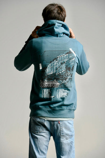 Glazed Green Hoodie "La Spiaggia delle Lucertole"